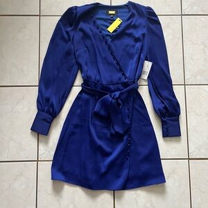Alexia Admor Royal Blue Sheath Dress with Long Bishop Sleeves for Cocktail